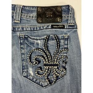 Miss Me Women's JP4369-2R Distressed Bootcut Blue Denim Jeans - Size 31x31
